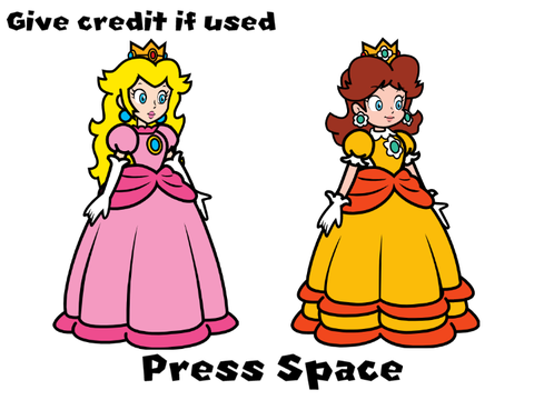 2D Artwork Peach and Daisy Sprites
