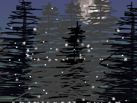 Winter Snowstorm in the Forest