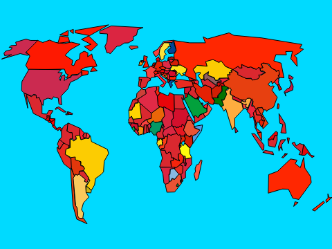 Map but the first color on the flag on the color wheel