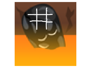 tic tac toe game on bananxleaf's forehead