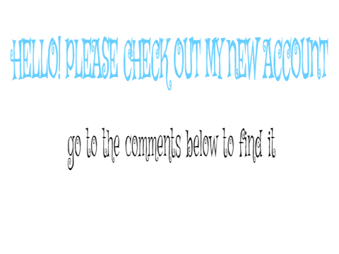 My brand new account