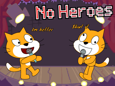 FNF Cover: No Heroes but 2 Scratch Cats sings it