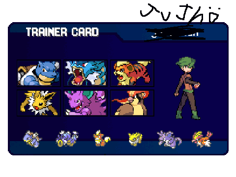 my fire red pokemon trainer card :D