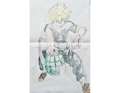 爆豪勝己　模写イラスト