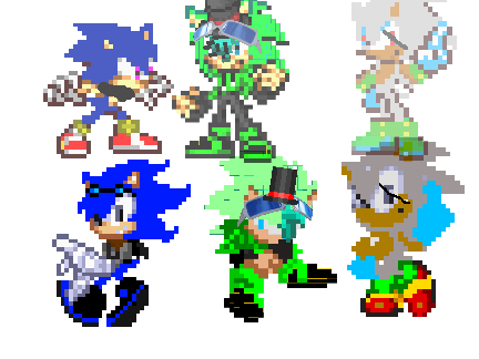 zach,josh, and cyan in d-sides style.