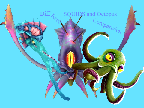Squid and Octopus Sea Monsters