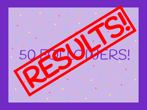 RESULTS: 50+ followers writing contest