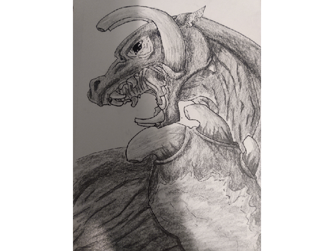 Semi realistic dragon sketch ll Traditional drawing
