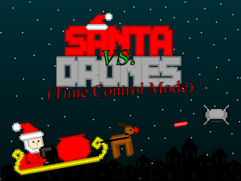 Santa vs. Drones -- a Christmas-themed Pixel Game: Time Control Mode