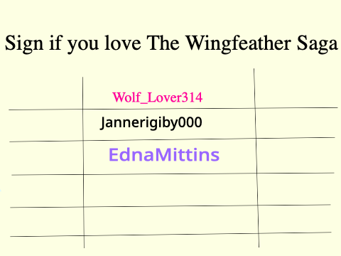SIGN IF YOU LOVE THE WINGFEATHER SAGA remix remix