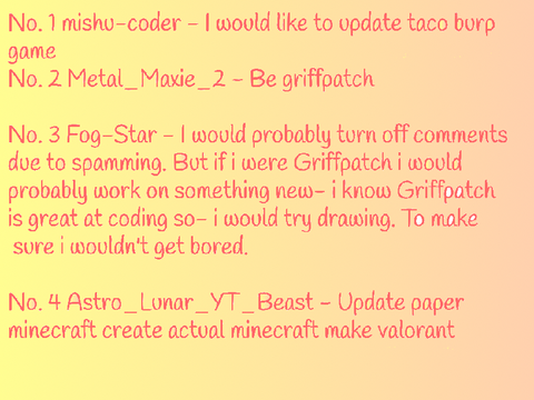 What would you do if you were Griffpatch? Topic question of the month  remix