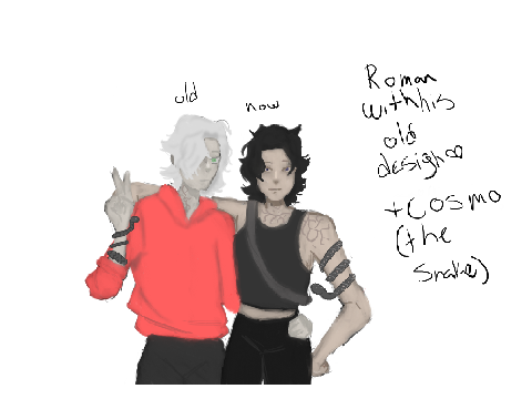 old + new design for one of my oc's