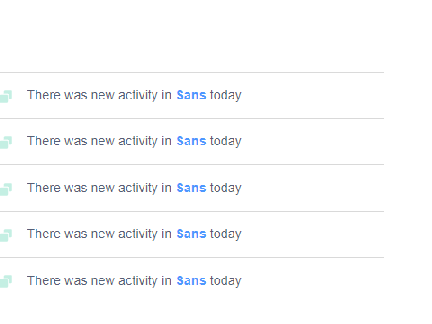 There was new activity in Sans today