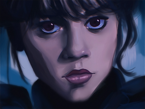 wednesday addams fanart! + ART PROCESS +