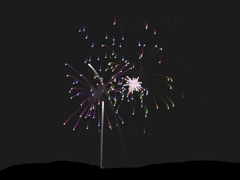 Firework over a city