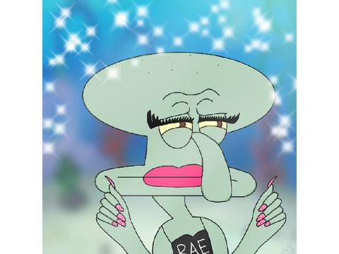 Squidward as a ✨material gurl✨