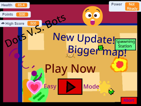 Dots V.S. Bots - Easy Version 4.0- Bigger Map!