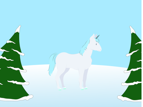 winter unicorn art