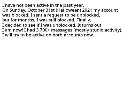 I'm Back!