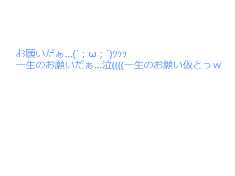 お願いだぁ(´；ω；`)ｳｩｩ