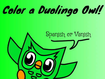 Color a Duolingo Owl