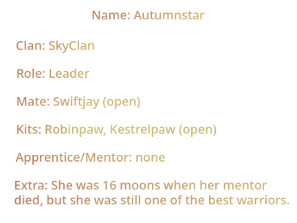 Autumnstar bio