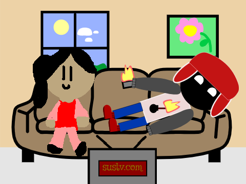 Waffles and @savvidn Watching TV remastered lol