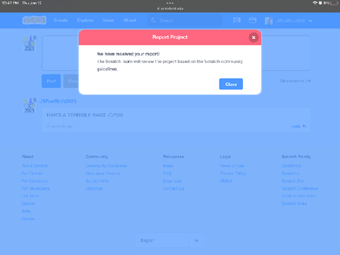 I REPORTED THE RANT PROJECT THAT NBF MADE