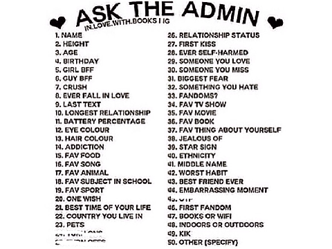 Ask The Admin <3