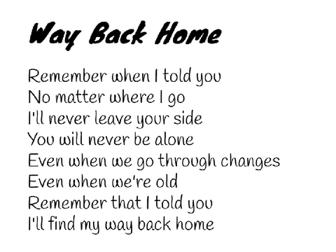 Way Back Home Lyrics 
