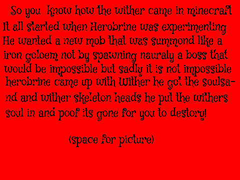The Wither's story