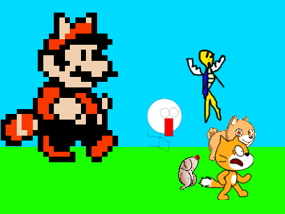 Add yourself running away from Raccoon Mario remix remix remix