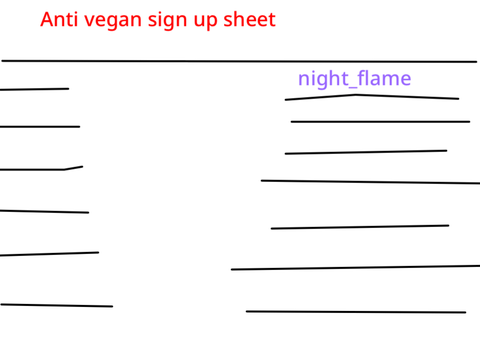 Anti vegan sign up sheet remix