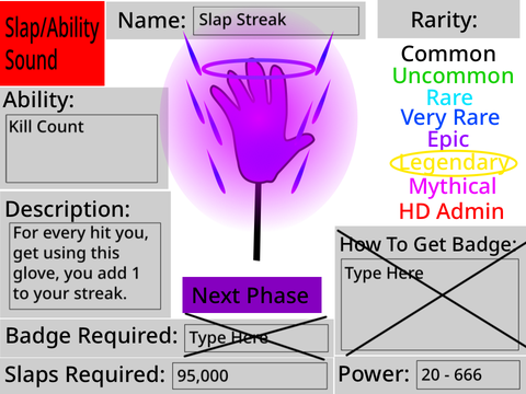 Slap Streak Glove - Make your own glove in slap battles
