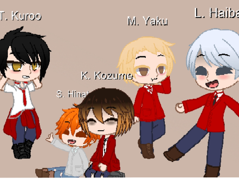 Main Nekoma Boys + Hinata (Gacha Club)