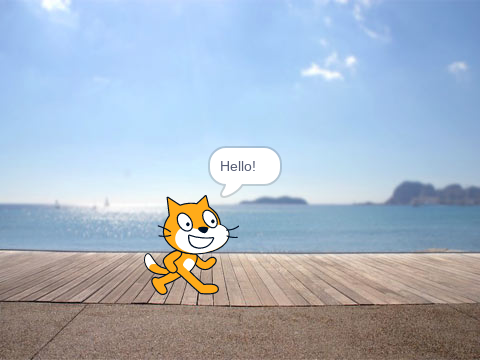 Fast cat saying hello