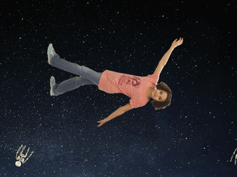 Kid dances in space to EPIC music