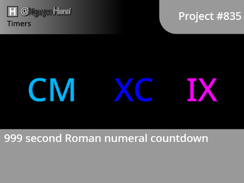 999 second Roman numeral countdown