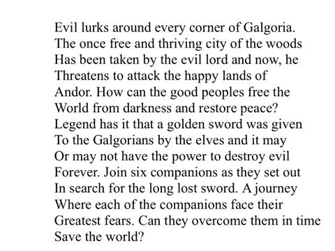 Summary of my novel