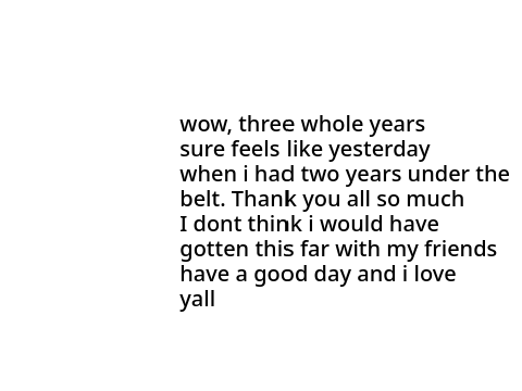Three years.