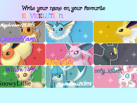 Put your name on your favourite Eeveelution! remix remix remix remix