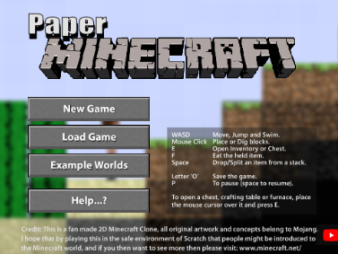 Paper Minecraft v11.7 (Minecraft 2D)