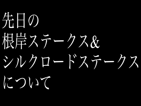 先日の根岸ステークス&シルクロードステークスについて