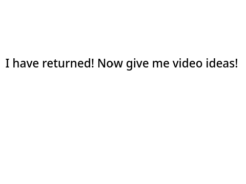 I AM BACK MY CHILDREN!