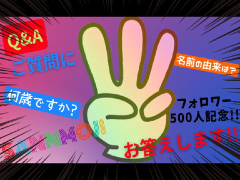 sannmojiの質問コーナー!! （フォロワー500人記念♡）