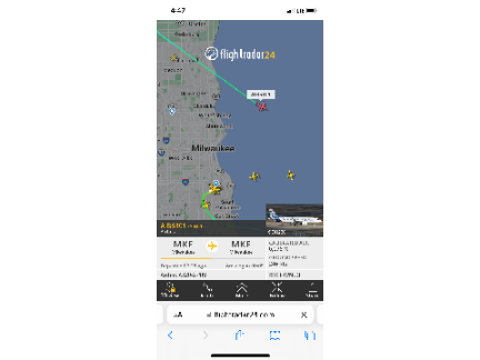 The A320 that is doing testing at MKE