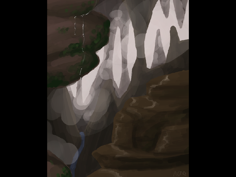 Foggy cave II background practice 
