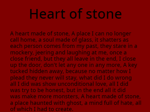 Hm I'm trying poetry again