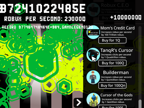 Roblox Clicker (Infinite Gold Robux) EVEN MORE HACKED!!!!