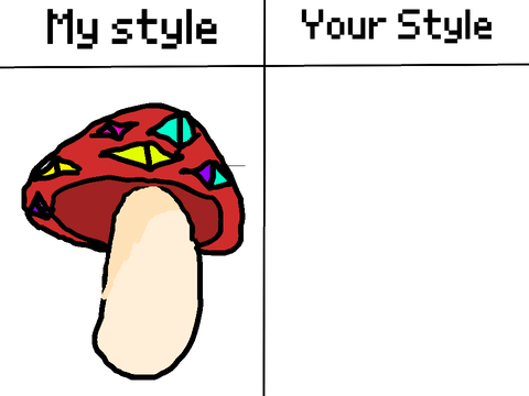 Draw a weird core mushroom!